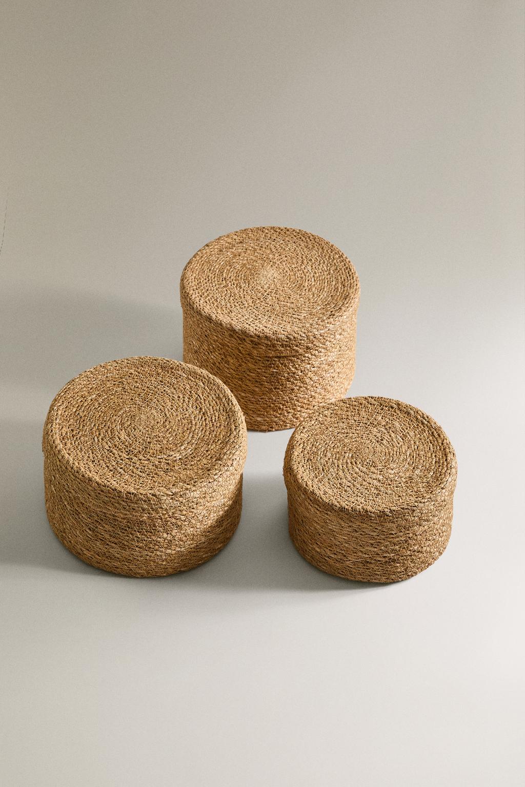 Корзина из морской травы с крышкой