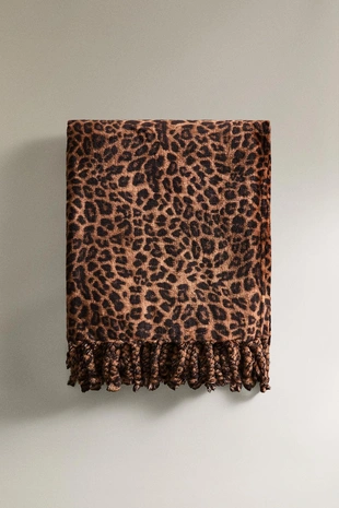 Плед с леопардовым принтом- Заказать в России