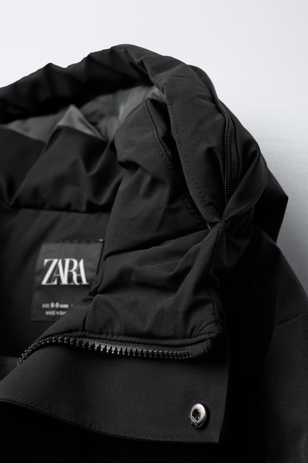 LONG FEATHER AND DOWN WATER-REPELLENT PUFFER JACKET WITH DETACHABLE FAUX FUR HOOD