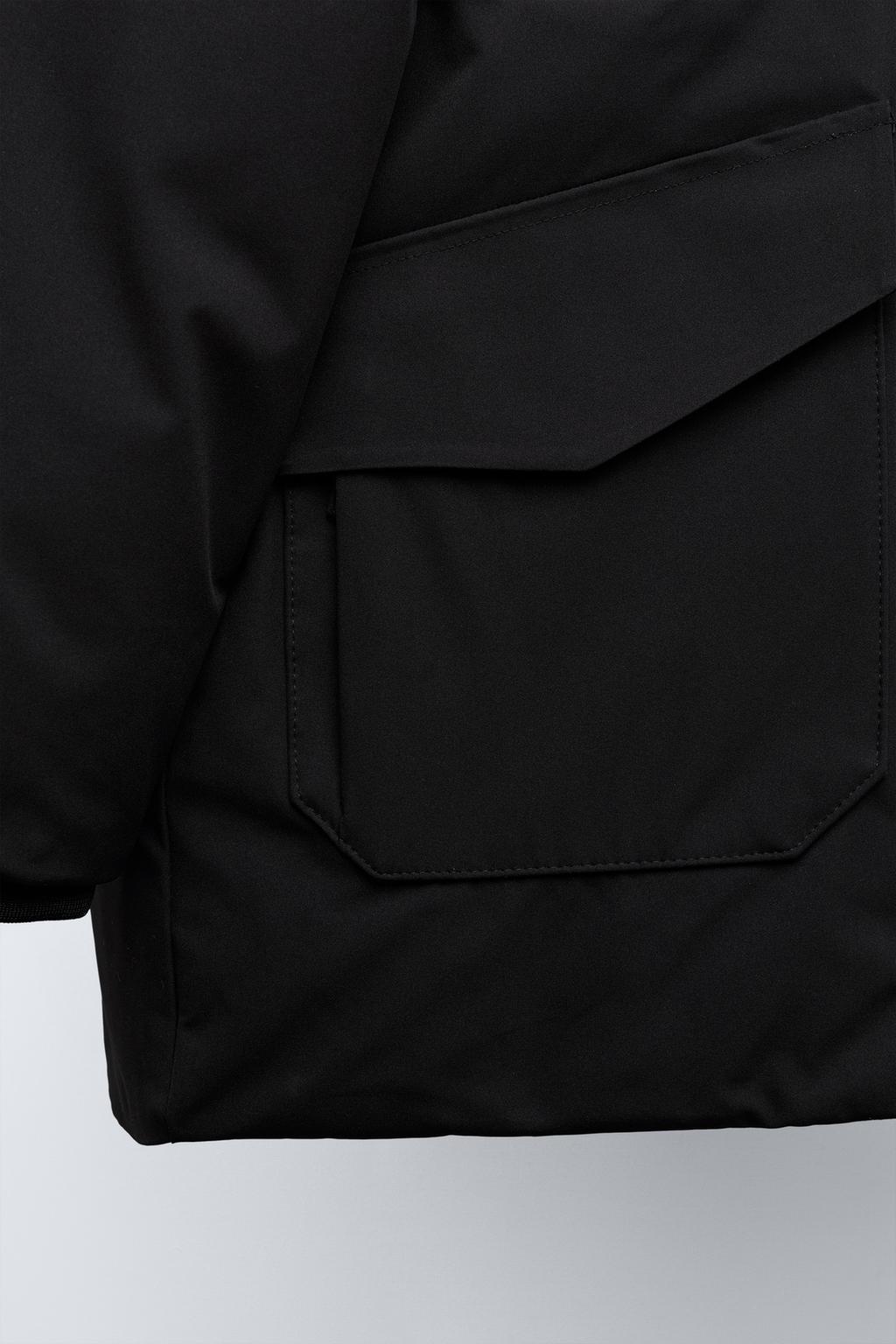 LONG FEATHER AND DOWN WATER-REPELLENT PUFFER JACKET WITH DETACHABLE FAUX FUR HOOD