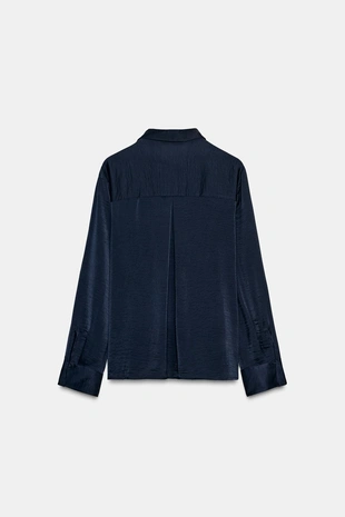 Атласная рубашка с разрезом- Заказать в России