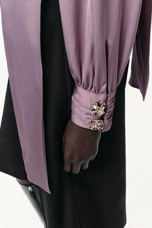 Атласная рубашка с бантом- Заказать в России