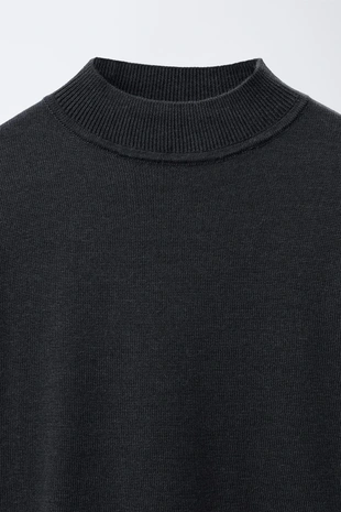 Steel | 9325/753/820 - Zara Тонкий трикотажный джемпер с воротником стойкой