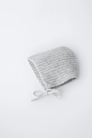 Grey marl | 5536/441/803 - Zara Чепчик в рубчик