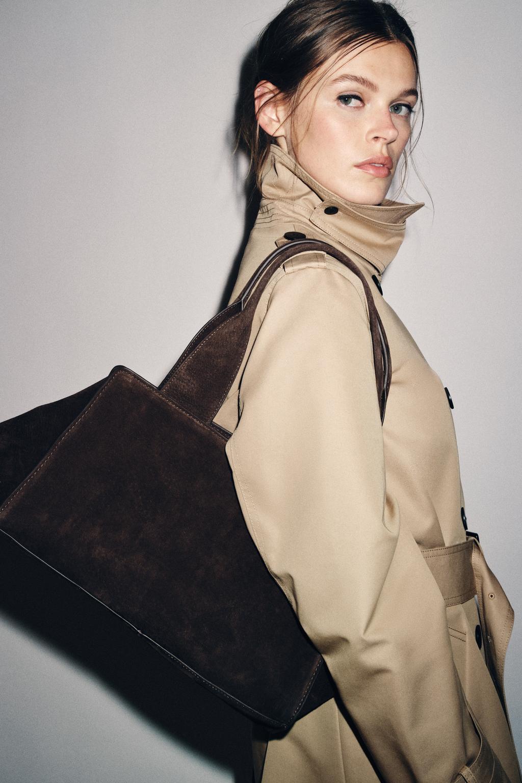 ЗАМШЕВАЯ СУМКА С ДВОЙНОЙ РУЧКОЙ