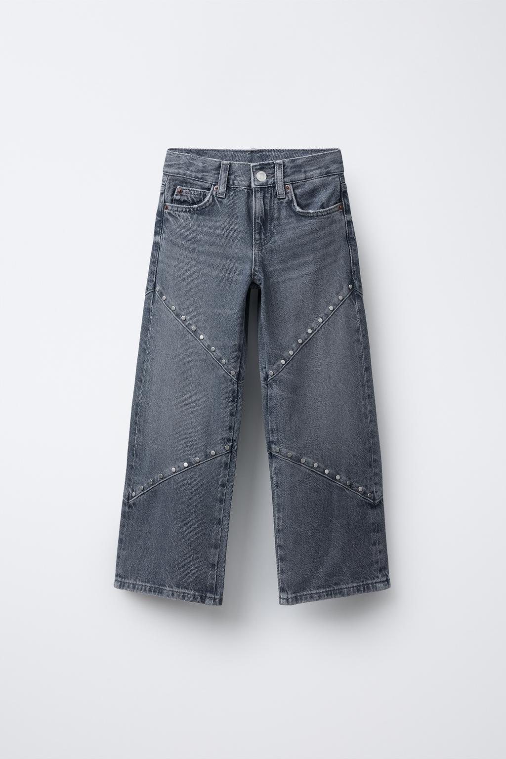 ДЖИНСЫ WIDE LEG С ЗАКЛЕПКАМИ