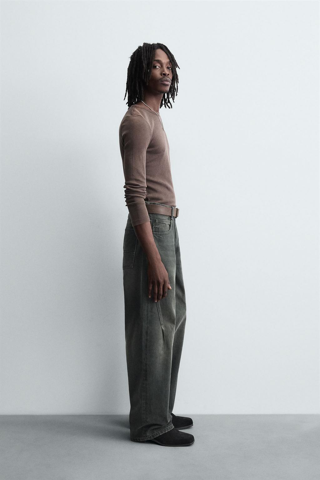 ДЖИНСЫ BAGGY FIT С ПЕРЕКРУЧЕННЫМ ШВОМ