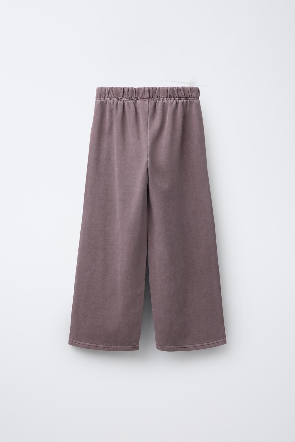 БРЮКИ WIDE LEG С ЭФФЕКТОМ ПОТЕРТОСТИ