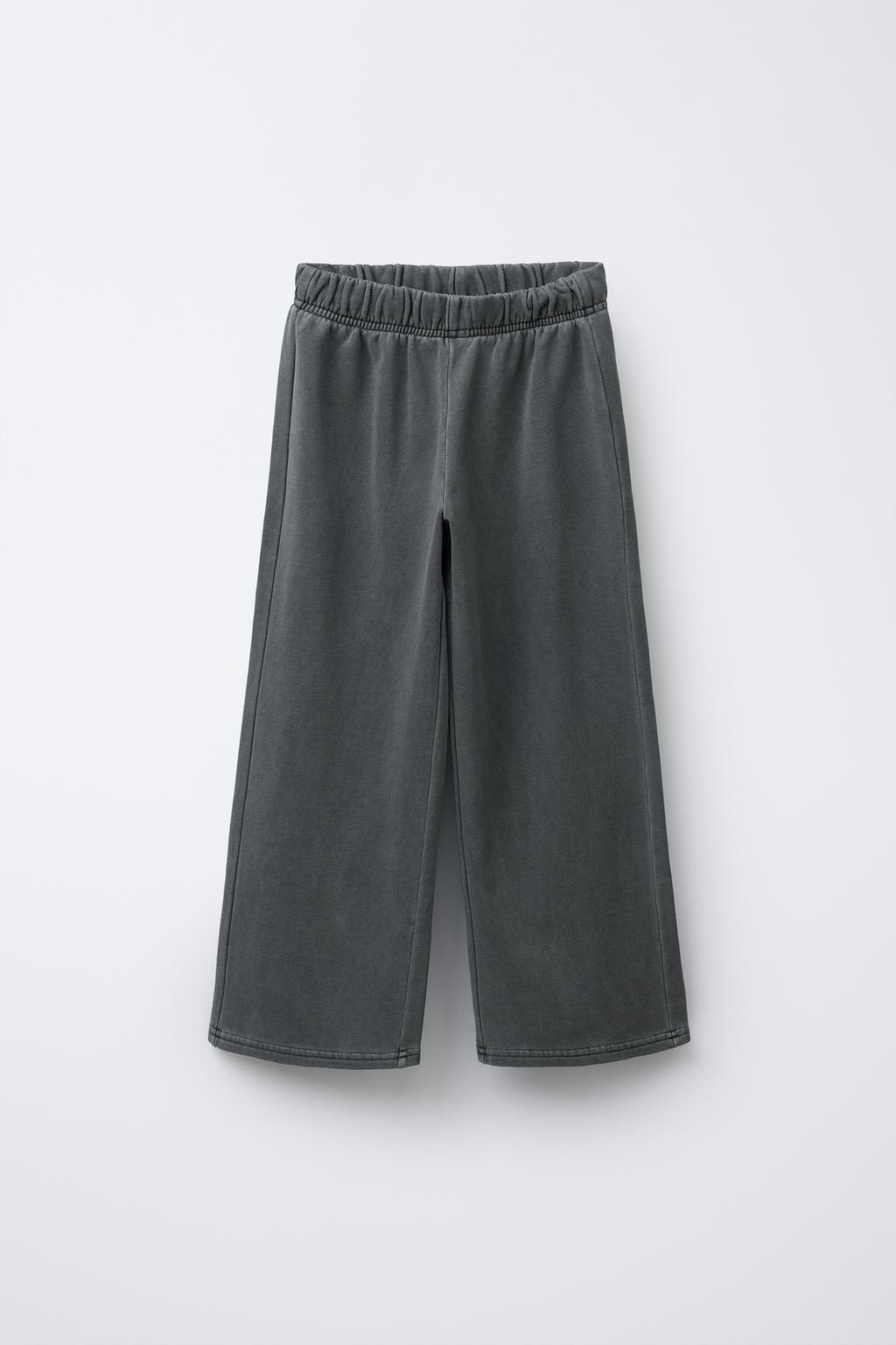 БРЮКИ WIDE LEG С ЭФФЕКТОМ ПОТЕРТОСТИ