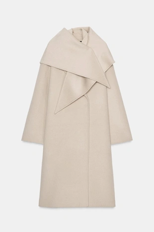 Пальто оверсайз из смесовой шерсти с платком — ZW COLLECTION- Заказать в России