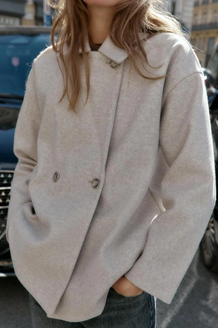 Мягкое двубортное пальто