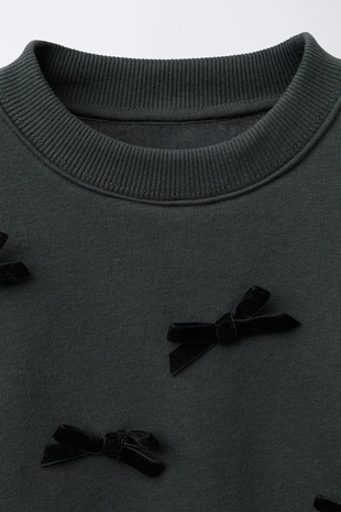 Толстовка с бантами из вельвета- Заказать в России