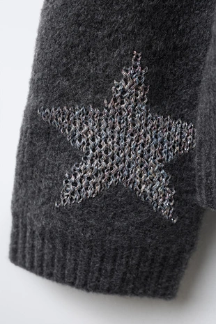 Свитер с блестящими звездами- Заказать в России