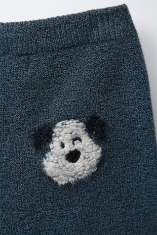 Трикотажные брюки с вышивкой собачки- Заказать в России