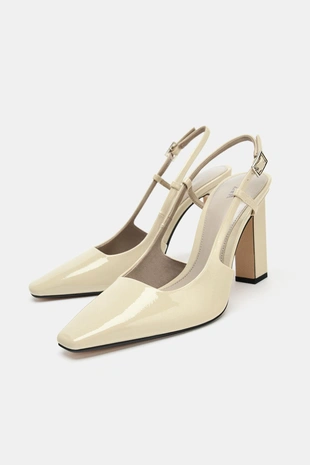 Ecru White | 1214/610/002 - Zara Туфли-мюли на каблуке