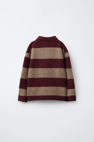 Джемпер поло в полоску- Заказать в России