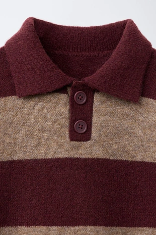 Джемпер поло в полоску- Заказать в России