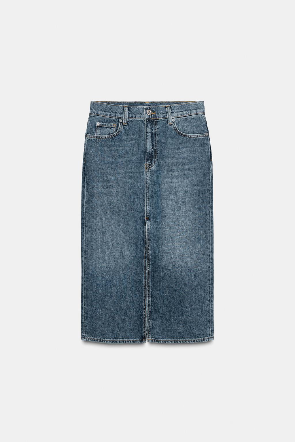 ДЖИНСОВАЯ ЮБКА С РАЗРЕЗОМ — ZW COLLECTION