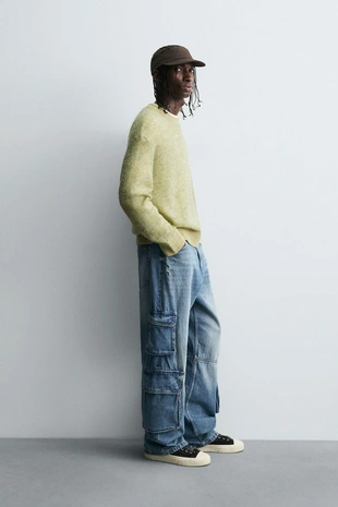 Свитер из трикотажа с эффектом деграде- Заказать в России