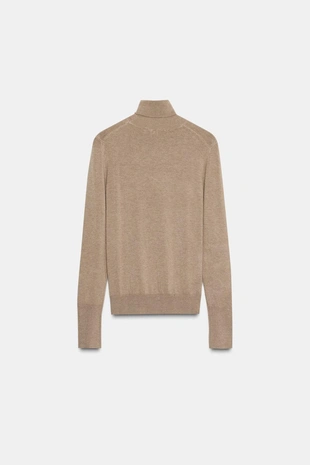 Базовый трикотажный джемпер с высоким воротником- Заказать в России