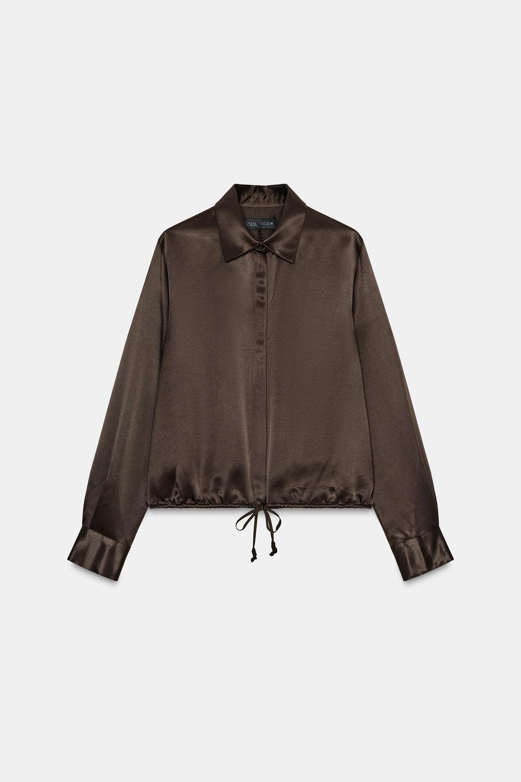 АТЛАСНАЯ БЛУЗА С ЛЕНТАМИ — ZW COLLECTION