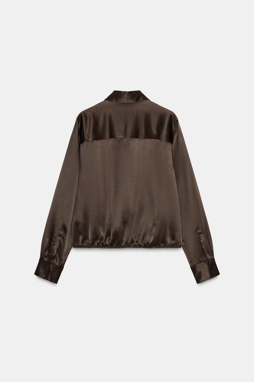 АТЛАСНАЯ БЛУЗА С ЛЕНТАМИ — ZW COLLECTION