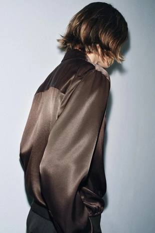 Атласная блуза с лентами — ZW COLLECTION- Заказать в России