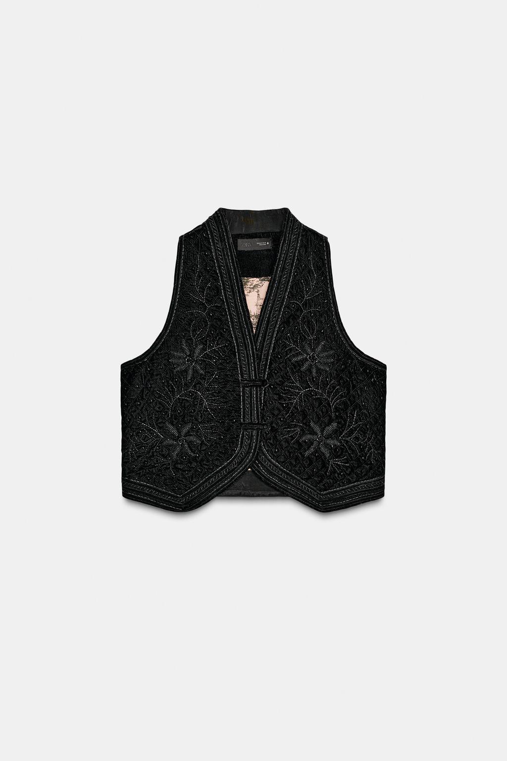 БАРХАТНЫЙ ЖИЛЕТ С ВЫШИВКОЙ ZW COLLECTION LIMITED EDITION