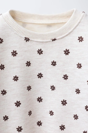 Sand / Marl | 4012/585/081 - Zara Толстовка с блестящим принтом