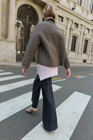 Короткое пальто в елочку- Заказать в России