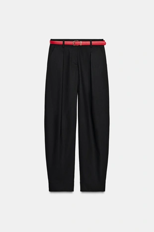 Прямые брюки с ремнем- Заказать в России