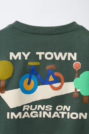 Футболка с рельефным принтом «пейзаж»- Заказать в России