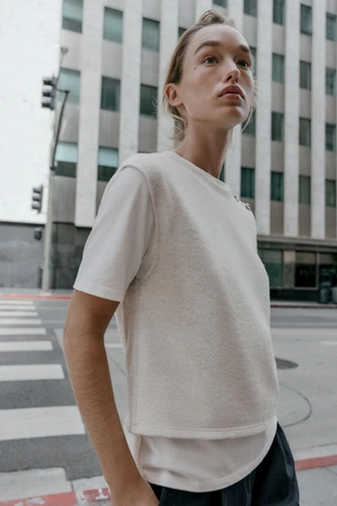 Комбинированный топ со стразами- Заказать в России