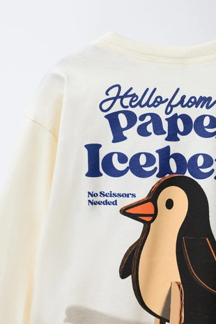 Лонгслив с рельефным принтом- Заказать в России