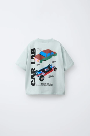 Футболка с принтом автомобиля- Заказать в России