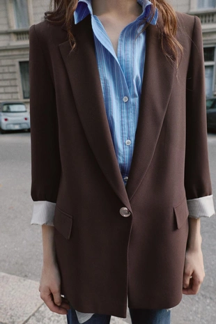 Блейзер с манжетами с принтом