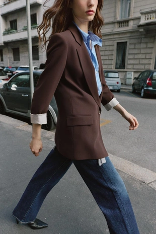 Блейзер с манжетами с принтом