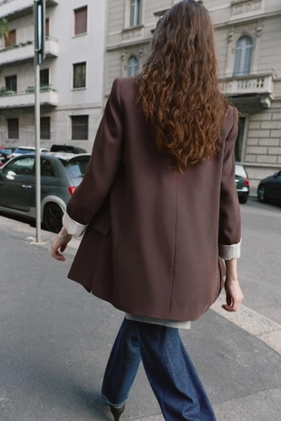 Блейзер с манжетами с принтом