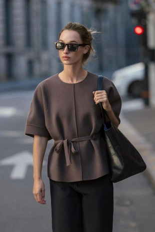 Джемпер с рукавами-буфами- Заказать в России