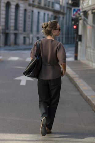 Джемпер с рукавами-буфами- Заказать в России