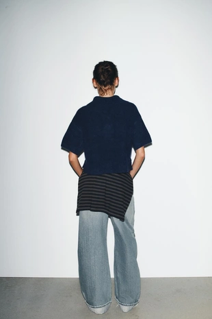 Джемпер из трикотажа с короткими рукавами- Заказать в России