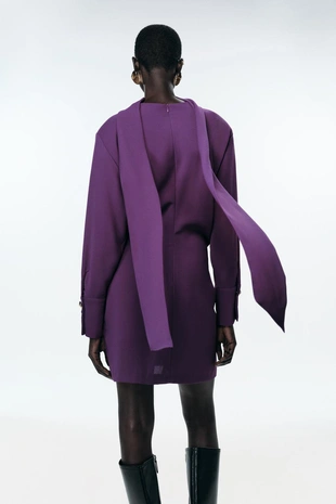 Мини-платье с шарфом- Заказать в России