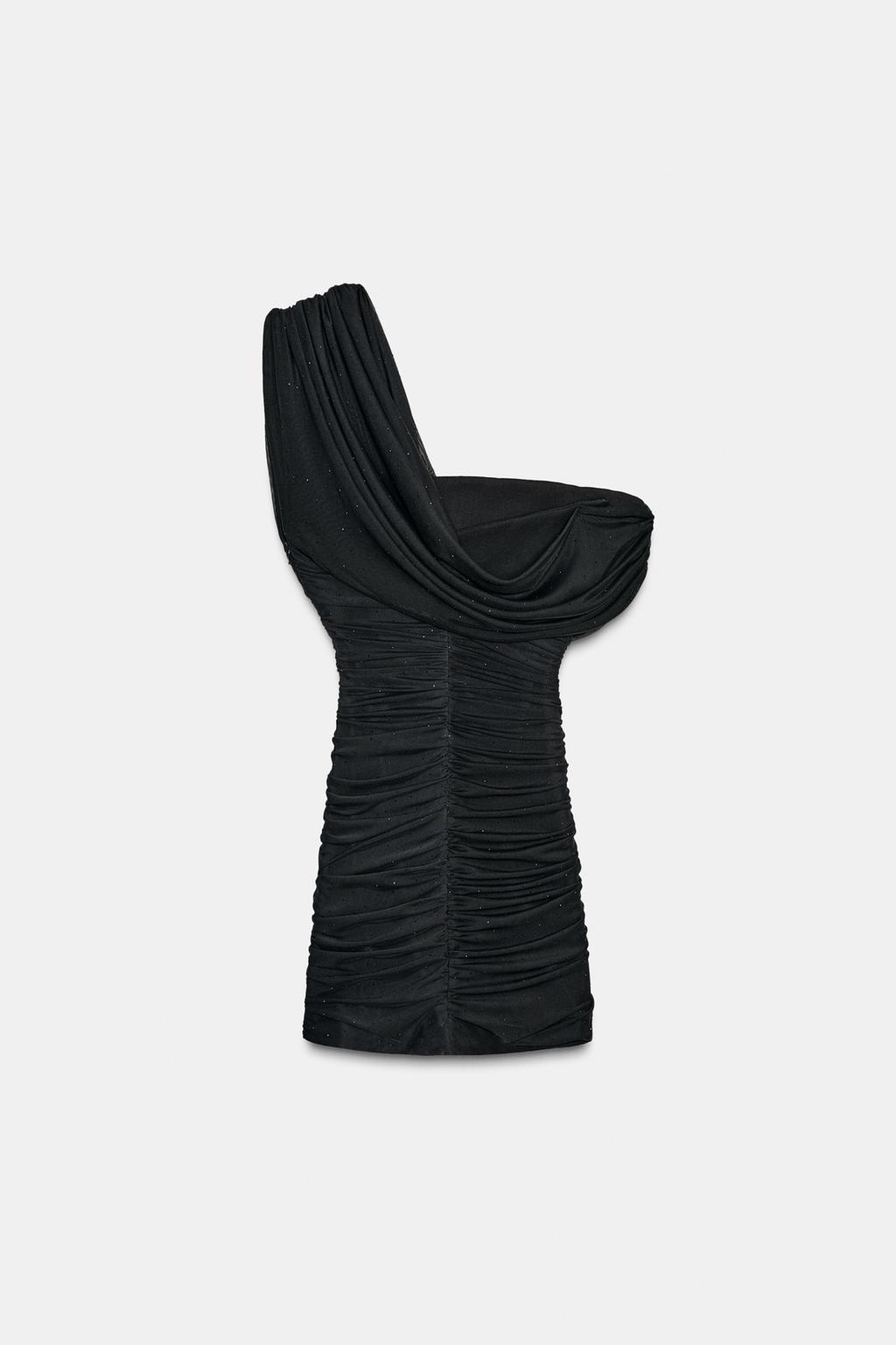 КОРОТКОЕ ПЛАТЬЕ ИЗ СЕТЧАТОЙ ТКАНИ СО СТРАЗАМИ