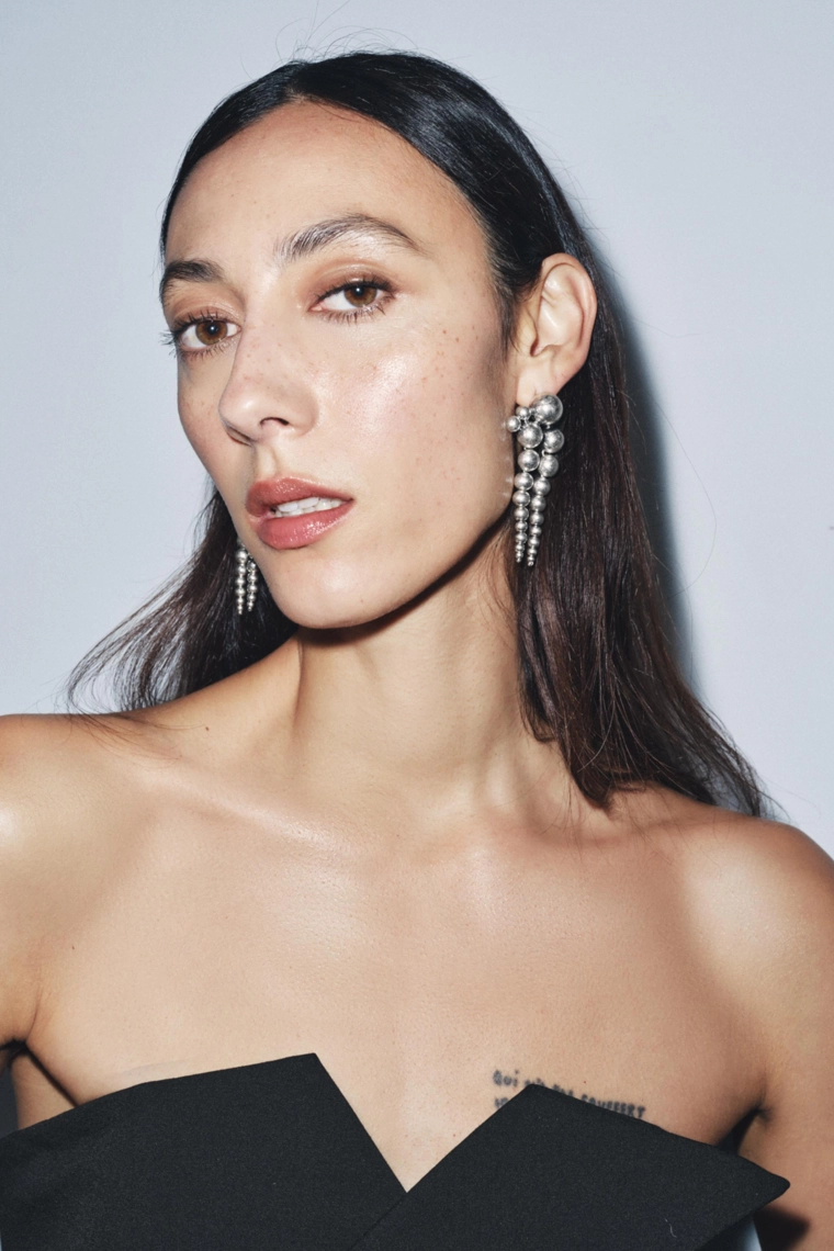 Серьги с металлическими шариками