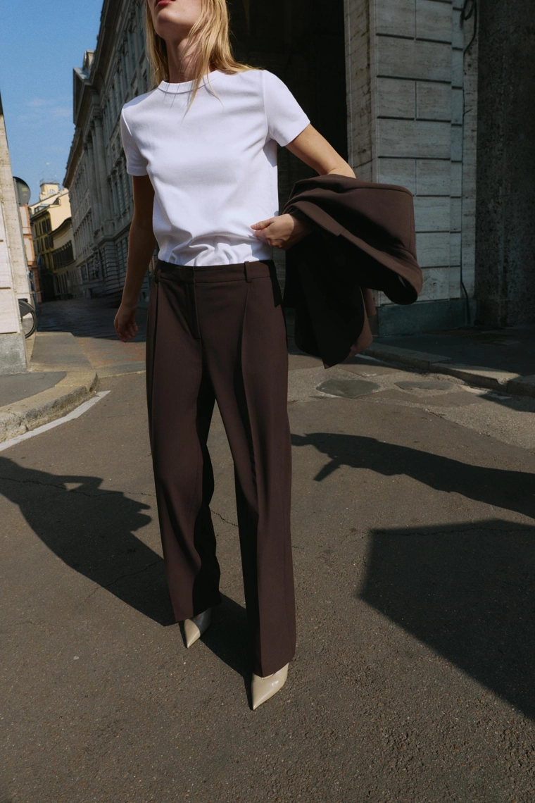 Брюки прямого кроя с лампасами