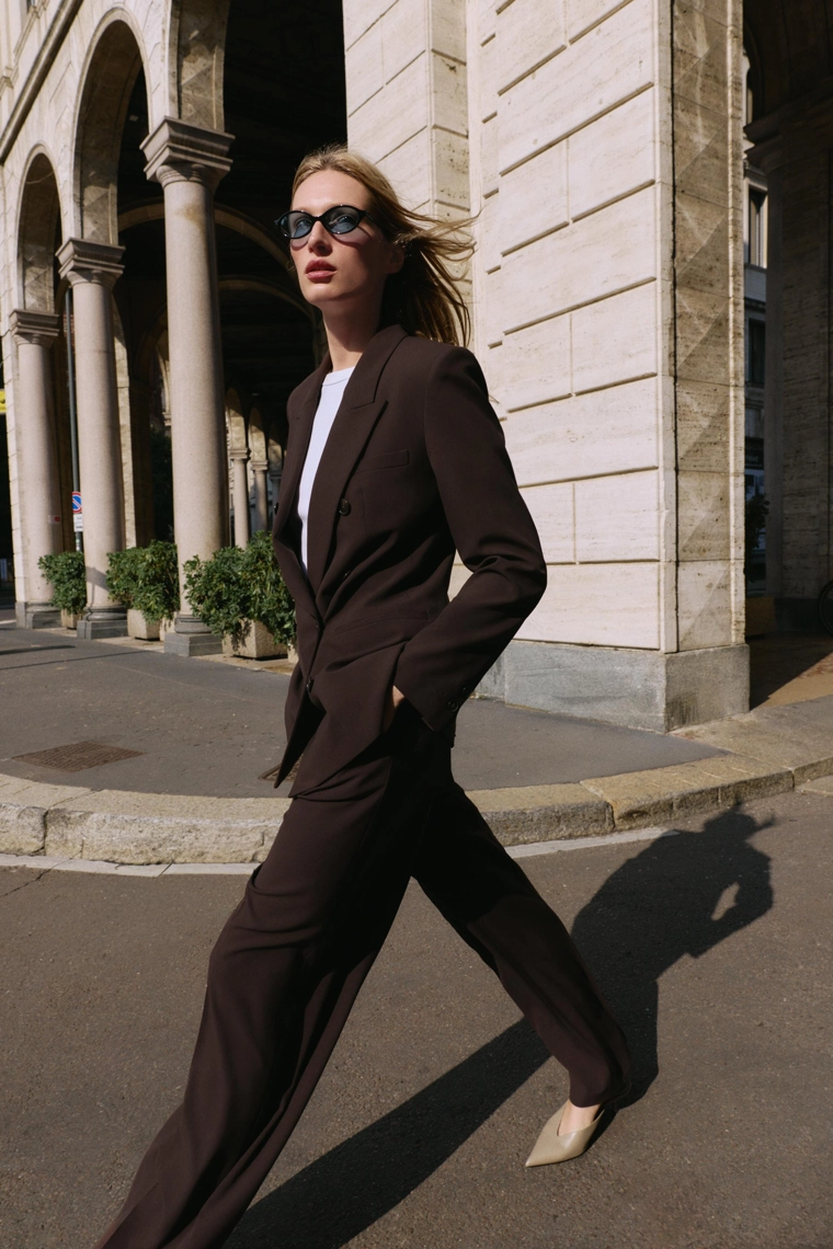 Брюки прямого кроя с лампасами