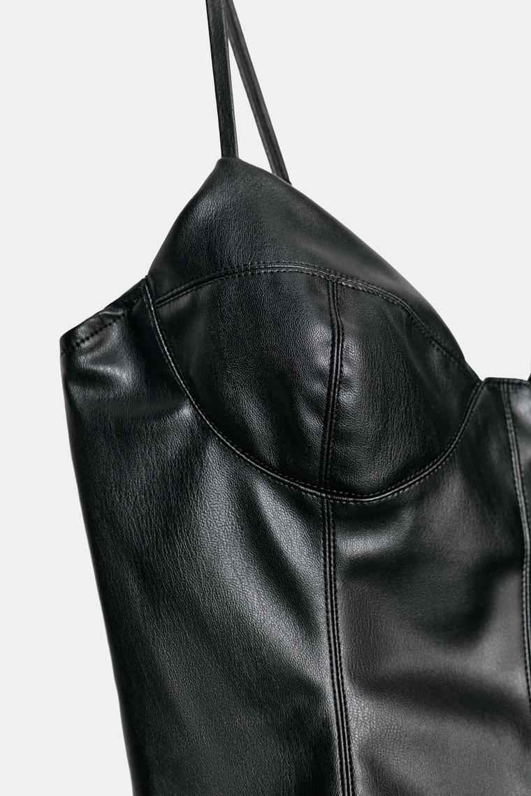 Топ корсет из искусственной кожи