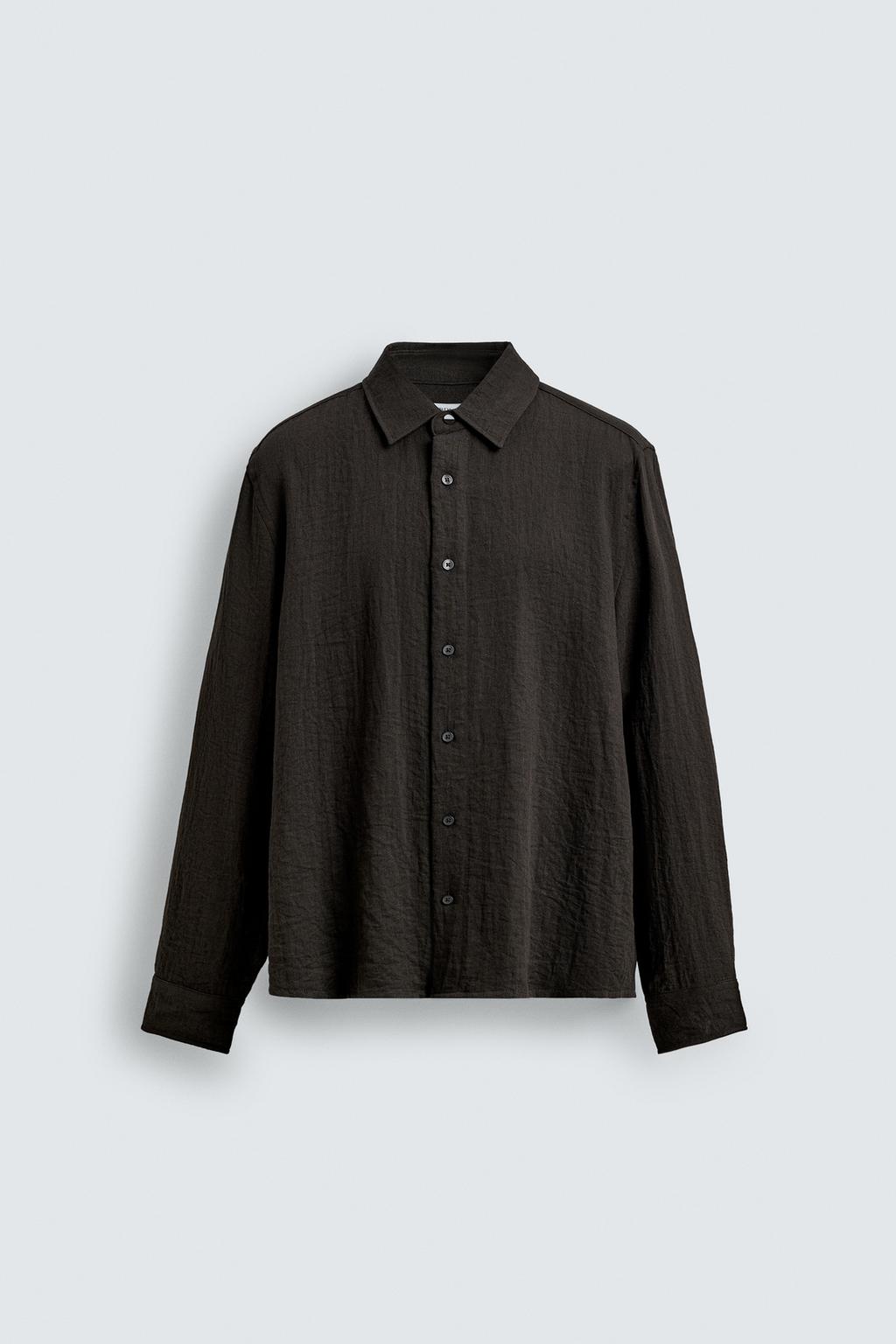 РУБАШКА RELAXED FIT ИЗ СТРУЯЩЕЙСЯ ТКАНИ