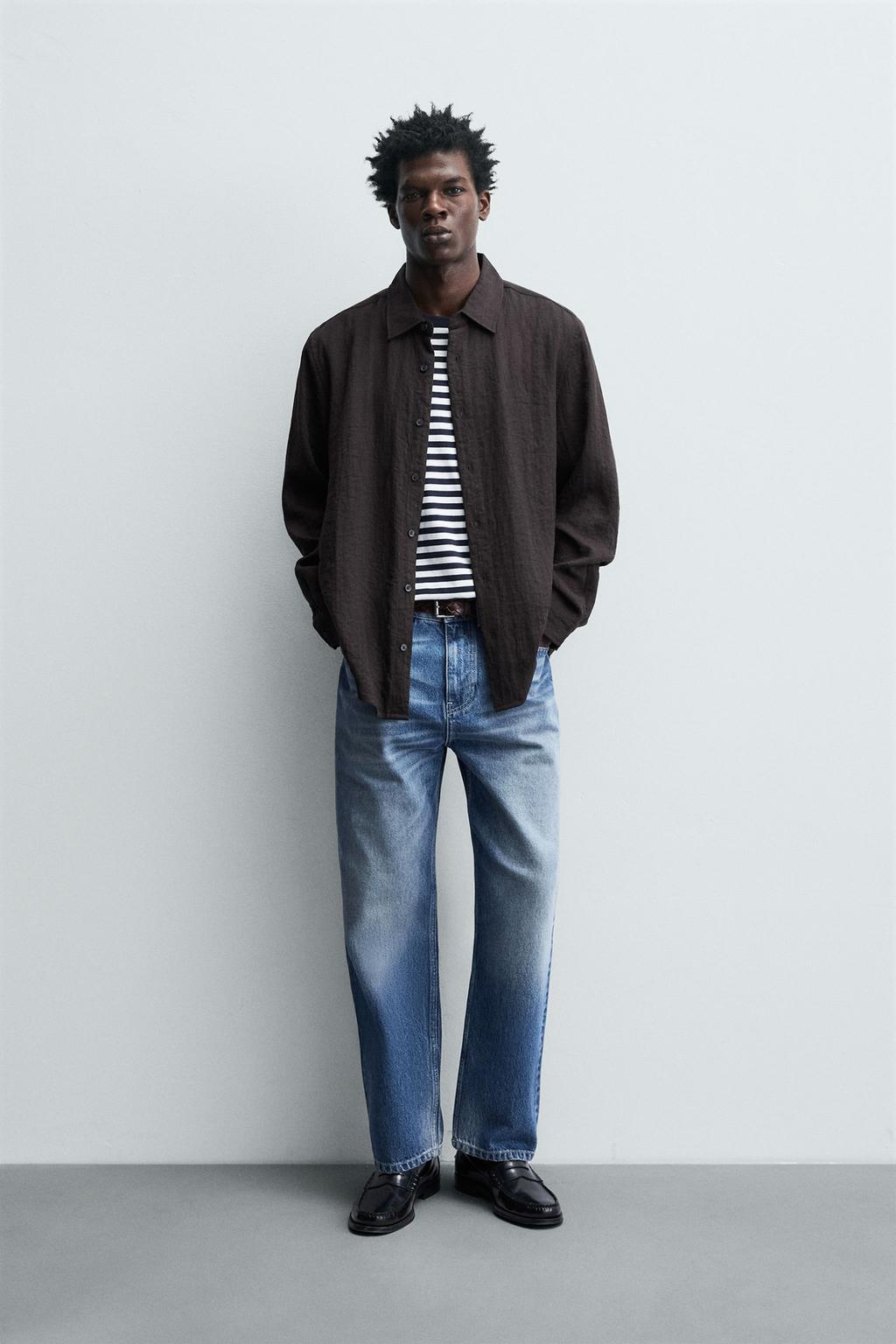 РУБАШКА RELAXED FIT ИЗ СТРУЯЩЕЙСЯ ТКАНИ