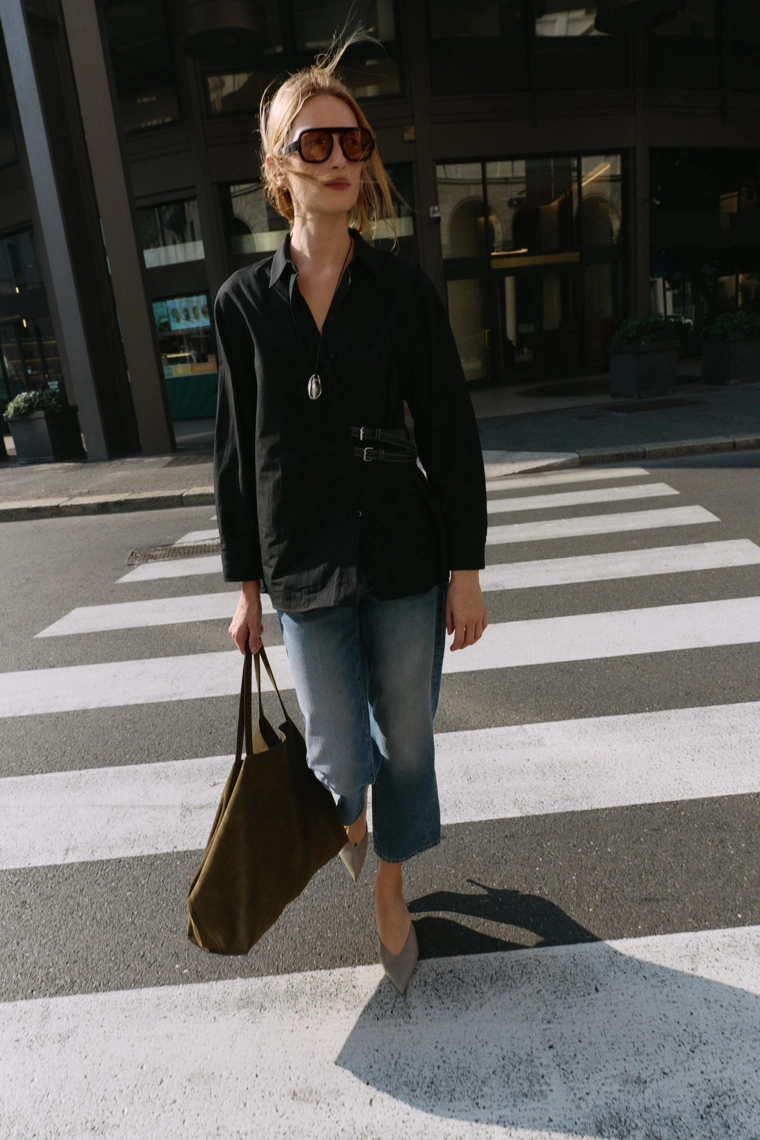 Рубашка из поплина с патами